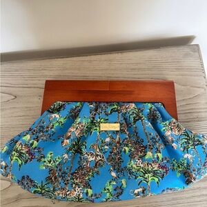 Blue Tropical Print Handbag